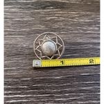 Monet Vintage  Silver Tone Sun Flower Round Metal Button Clip On Earrings Signed Photo 4