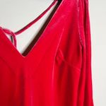 Free People  Mischa hot pink velvet long sleeve mini dress Photo 2