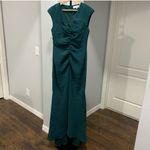 Elliatt  Marabel Hunter Dark Green Maxi‎ Gown V Neck Ruched  Dress Size XL Photo 4