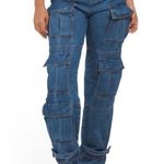 Torn By Ronny Kobo  Women's Blue Cargo Jeans Photo 0