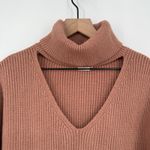 Lovers + Friends Lovers +‎ Friends Tove Sweater in Camel Cutout Turtleneck Ribbed Knit Pullover S Photo 3