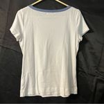 Lauren Ralph Lauren White Chambray Zip Shoulder Tee Size L Photo 7