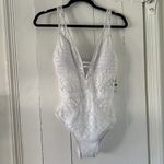 Becca NWT  by Rebecca Virtue Color Play White Crochet One Piece Swimsuit Photo 2