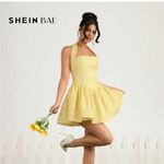 SheIn  Yellow Halter Dress Photo 3