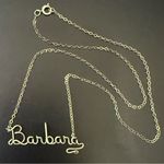 Vintage 925 Sterling Silver Personalized Name “Barbara” Pendant Necklace 1.7g. Photo 3
