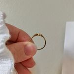 Two Hearts Gold Bow Petite Ring “Angel” Classic Girly Femme Band Stacking Neutral Jewelry Photo 10