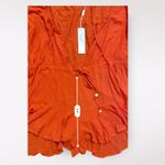 Meshki  Orange Skyla Playsuit Romper NWT Off Shoulder V-Neck‎ Tasseled Size M Photo 9