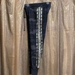 PINK - Victoria's Secret  gray army print silver sequin bling joggers, XS EUC Photo 4