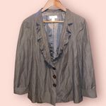Christopher & Banks Metallic Blazer with Ruffled Collar - size large Photo 7