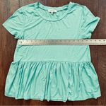 HOOKED UP turquoise teal baby doll top, size M Blue Size M Photo 3