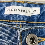 Avec Les Filles  Distressed Button Fly Straight Raw Hem Jeans Size 29 Photo 5