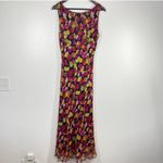 Karen Kane Karen‎ Kane 100% Silk Maxi Dress Sleeveless V Neck Multi Geometric Print Medium Photo 5