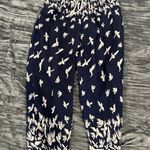 Kathmandu Imports Navy Blue Pants with Bird Print One size S-L By Kathmandu  Photo 0