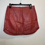 Karina Grimaldi Karina Grimaldi Florence Studded Skirt In Rust Size Small Lamb Leather Photo 1