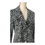 Etcetera  Black and White Floral Blouse With Flare Sleeve Size 8 Photo 5