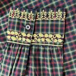 J.Crew Embroidered Peasant Blouse Top Tartan Plaid Medium Christmas Holiday Photo 8