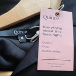 Quince  Washable Stretch Silk Notch Collar Blouse Button Up Black Size Medium Photo 8