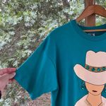 Country Charm Women's Vintage Teal Cowgirl T Shirt Size L Blue Size L Photo 3