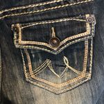 Ymi  Dark Wash and White Stitching  Straight Leg Jeans Photo 13