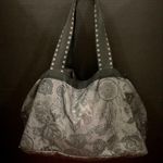 LeSportsac A Large Soft Gray/Black No Regrets Print Large Nylon Handbag Photo 0