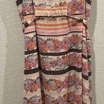 LC Lauren Conrad Striped Floral Pink Orange Maxi Dress Photo 0