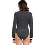 NWT La Ligne Target Striped Bodysuit Black Size XL Photo 1