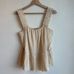 Current Air Anthropologie Ruffled Peplum Tank In Cream Size Small Photo 2