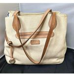 Brighton  Mattie off white with a blue Embroidery design Tote Bag​​​​​​​​​ Photo 5