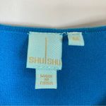 Anthropologie Anthro ShuShu | Bright Blue Ruched 1/2 Zip Pullover Sweater 100% Cotton Womens M Photo 3