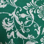 ZARA  Jacquard Ballon Sleeve Knit Green White Floral Ruched Dress Size Large NWT Photo 6