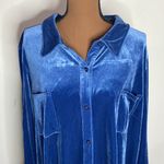 Isaac Mizrahi Live! Velvet Button Front Shirt in blue size 3X Photo 5