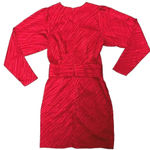 Ronny Kobo Women Size Medium Dark Red Shanaya Draped Moiré Mini Dress Photo 3