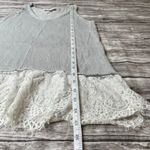 Cloud Chaser Sweater Lace V Neck Sleeveless Tank Top Grey Gray White S SM Small Photo 9