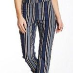 Free People  Striped Blue Linen Blend Pants Size 6 Photo 0