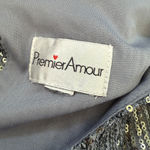 Premier Amour sz M gray sequin top blouse Silver Size M Photo 3
