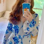 Altar'd State Blue/Grey Floral Romper Photo 1