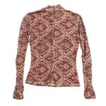 Ronny Kobo X RTR Mock Neck Mesh Top in Brown, Size S Brown Photo 6