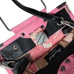Passchal Pink Black Faux Leather Geometric‎ Handle Shoulder Bag Photo 4