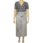 ALLSAINTS Honor Denim Frayed Maxi Skirt, Snow Grey, 12 (US) Photo 7