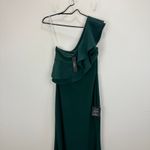 Lulus Grand Beauty Emerald Ruffled One Shoulder Mermaid Maxi Dress Formal S NWT Green Photo 5