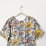 [Vintage] Shenanigans Sz Large L Floral Fruit Print Round Neck Short Sleeve Top Yellow Photo 3