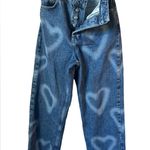 Topshop  W26 petite heart graffiti denim straight jeans. Photo 0