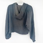 ZARA Womens Lounge Gold Half Snap Oversized Boxy Cropped Hoodie Size L Gray Photo 6