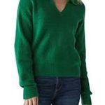 Michael Stars Stevie Collared V-Neck Pullover Longsleeve Knit Sweater NWT XSP Photo 0
