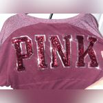 PINK - Victoria's Secret PINK Victoria’s Secret V Neck Long Sleeve BLING Tshirt Size Large Photo 6