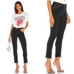 AGOLDE  Toni Mid Rise Straight Jeans in Feral Black 27 Photo 1