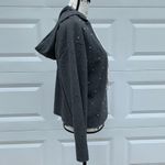 ZARA  pearl embellished pullover‎ gray hoodie sweater jacket size small Photo 1