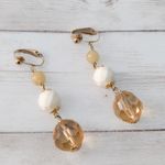 Vintage Clip On Earrings Pale Orange Photo 1