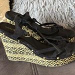 Rue 21 Etc! Black & Beige Wedge Sandals Size XL10 Photo 2