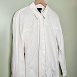 Lafayette 148  Women’s Collared Button Down Button Up Shirt White Size Large Photo 2
